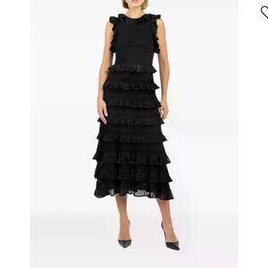 Elegant Black Ruffled Dress